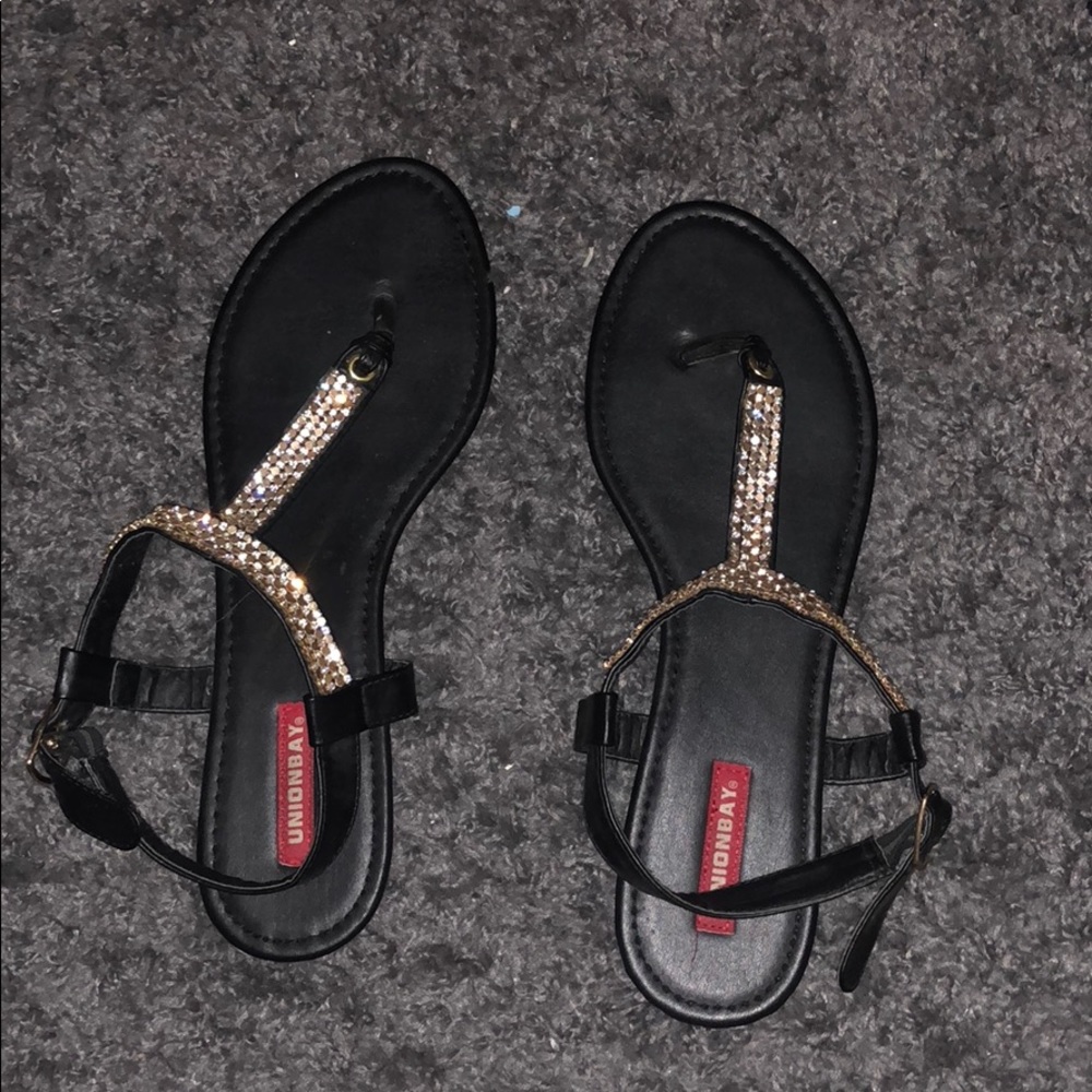 Black sparkly sandals